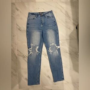 ripped straight leg jeans